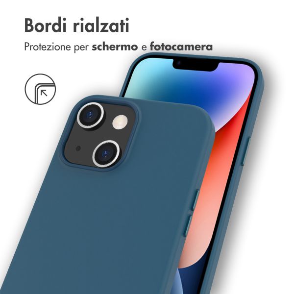 Accezz Leather Backcover met MagSafe Apple iPhone 14 Plus - Donkerblauw