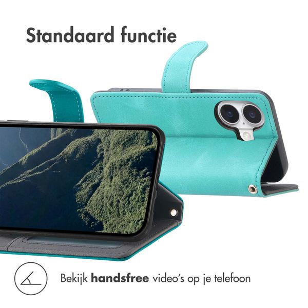 imoshion Bookcase met koord Apple iPhone 16 - Turquoise