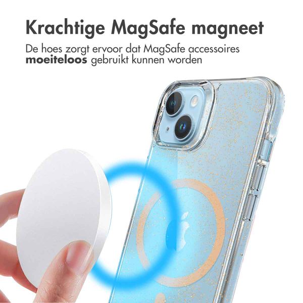 imoshion Clear Glitter Backcover met MagSafe Apple iPhone 14 - Goud