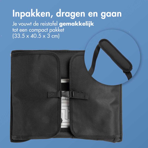 imoshion Reistafel - tablethouder auto - 7 opbergvakken - inclusief 2 kleurplaten - Zwart