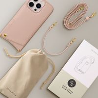 Selencia Nova Telefoonhoes met Koord en Pashouder Apple iPhone 16 Pro - Dusty Rose