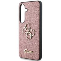 Guess 4G Metal Logo Glitter Backcover Samsung Galaxy S25 - Roze