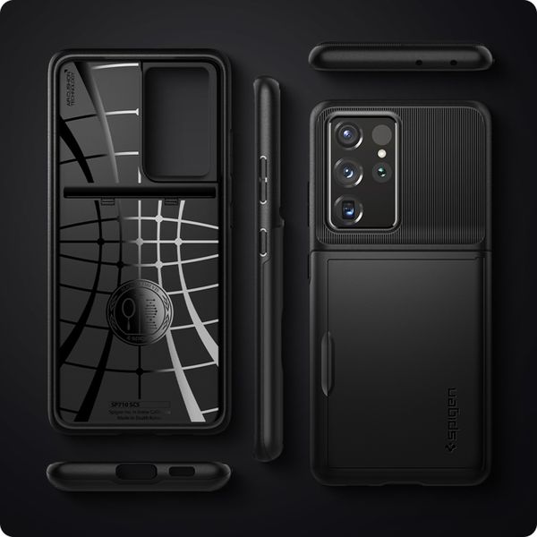 Spigen Slim Armor CS Backcover Samsung Galaxy S21 Ultra - Zwart