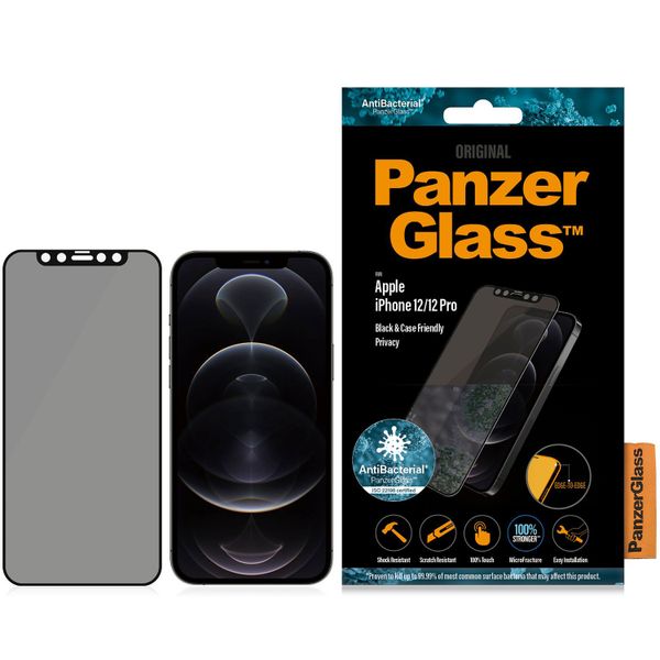 PanzerGlass Case Friendly Privacy Anti-Bacterial Screenprotector Apple iPhone 12 (Pro)