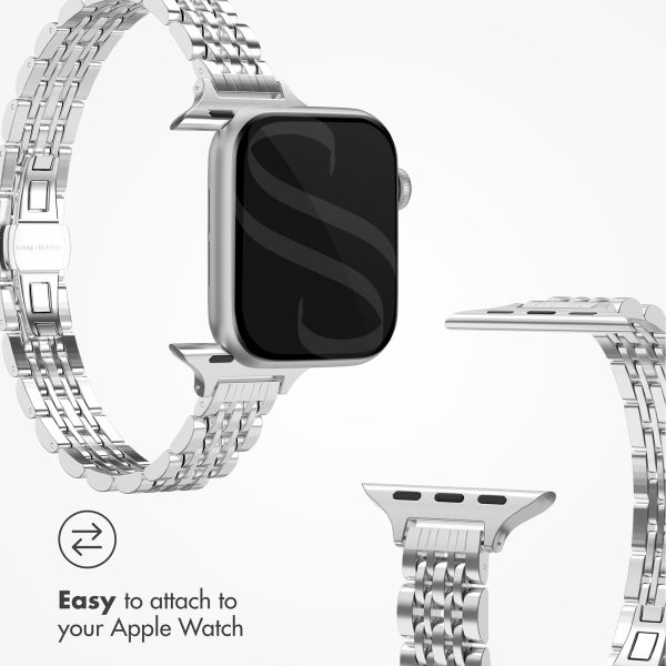 Selencia Slim Steel Jubilee Inspired Link Band Apple Watch | 38/40/41/42 mm - Silver