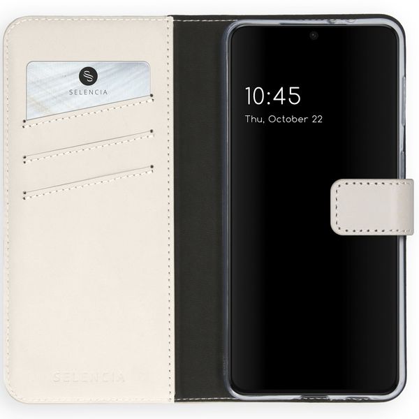 Selencia Echt Lederen Bookcase Samsung Galaxy S21 - Greige