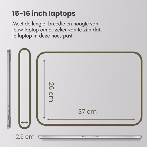 Accezz Laptophoes 15-16 inch - Laptopsleeve - Donkergroen