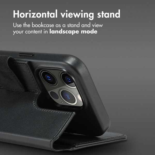 Accezz 2-in-1 Leather Bookcase with MagSafe Apple iPhone 14 Pro - Onyx Black