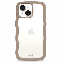 Holdit Wavy Case Apple iPhone 14/15 Plus - Mocha Brown / Transparent