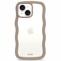 Holdit Wavy Case iPhone 14/15 Plus - Mocha Brown / Transparent