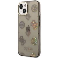 Guess Peony Glitter Backcover iPhone 14 - Zwart