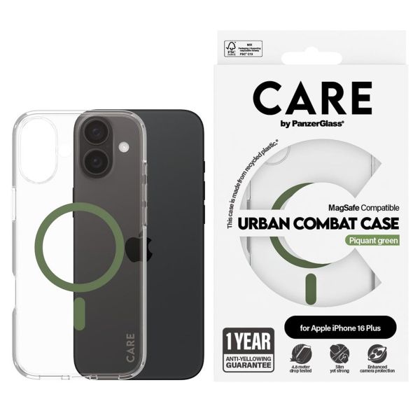 CARE by PanzerGlass Urban Combat Case MagSafe Apple iPhone 16 Plus - Green