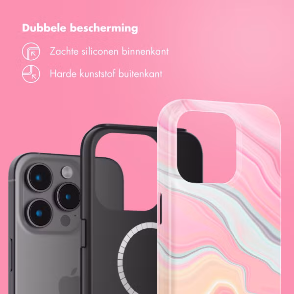 Selencia Vivid Tough Backcover met MagSafe Apple iPhone 15 Pro - Pastel Lipstick Marble