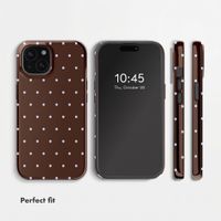 Selencia Vivid Back Cover Apple iPhone 15 - Happy Dots Chocolate