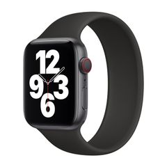 Apple Siliconen solobandje Apple Watch Series 1 - 9 / SE (38/40/41 mm) | Series 10 / 11 (42 mm) - Maat 7 - Zwart