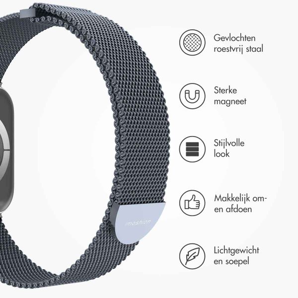 imoshion Milanees magnetisch bandje Apple Watch Series 1 - 11 / SE / Ultra (44/45/46/49 mm) - Maat S - Donkergrijs