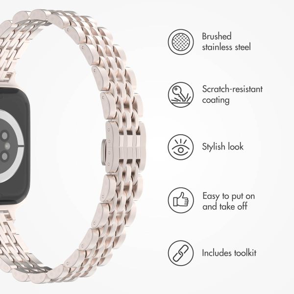 Selencia Slim Steel Jubilee Inspired Link Band Apple Watch | 38/40/41/42 mm - Starlight