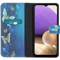 imoshion Design Softcase Bookcase Samsung Galaxy A32 (5G) - Blue Butterfly