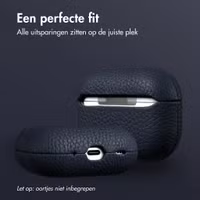 Accezz Echt Leren Case  Apple AirPods Pro 2 - Donkerblauw