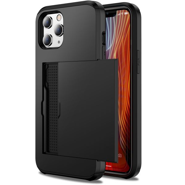 imoshion Backcover met pasjeshouder iPhone 12 (Pro) - Zwart