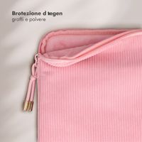 Selencia Corduroy Laptop hoes 13-14 inch - Laptopsleeve - Soft Blush