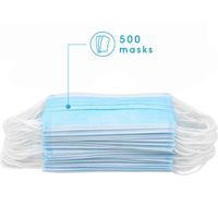 Wegwerp mondkapje met elastiek volwassenen - 500 Pack -Blauw