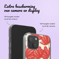 Gepersonaliseerd hoesje met bloemen iPhone 15 - Transparant