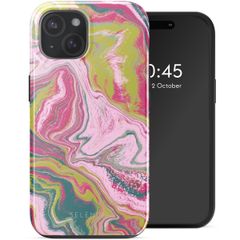 Selencia Vivid Backcover met MagSafe Apple iPhone 15 - Marble Pink