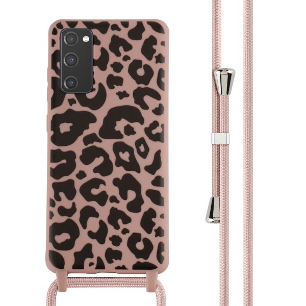 imoshion Siliconen design hoesje met koord Samsung Galaxy S20 FE - Animal Pink