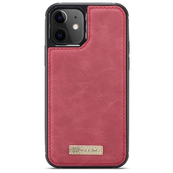 CaseMe Luxe 2 in 1 Portemonnee Bookcase iPhone 12 Mini - Rood