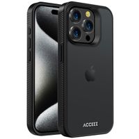 Accezz Rugged Frosted Backcover iPhone 15 Pro - Zwart