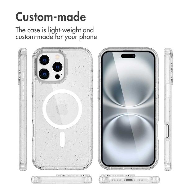 imoshion Sparkle Backcover met MagSafe Apple iPhone 16 Pro - Glitter Transparant