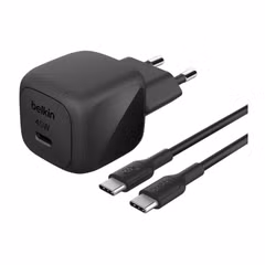 Belkin BoostCharge Compacte USB-C oplader 25W met USB-C naar USB-C kabel - 1 meter - Zwart