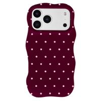 Selencia Vivid Wavy Backcover met MagSafe Apple iPhone 18 Pro Max / 17 Pro Max - Happy Dots Burgundy