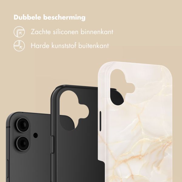 Selencia Vivid Backcover Apple iPhone 16 - Golden Beige Marble