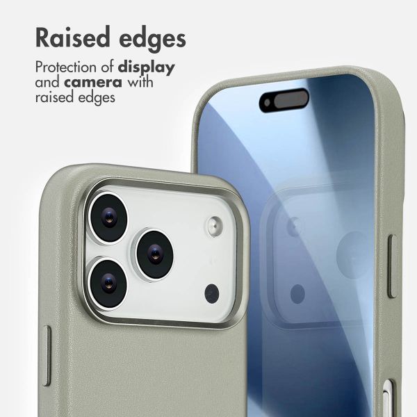 Accezz Leather Back Cover with MagSafe Apple iPhone 17 Pro - Light Grey