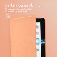 imoshion Canvas Sleepcover Bookcase Kobo Clara 2E / Tolino Shine 4 - Peach