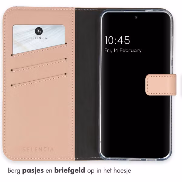 Selencia Echt Leren Bookcase Samsung Galaxy S24 - Dusty Pink
