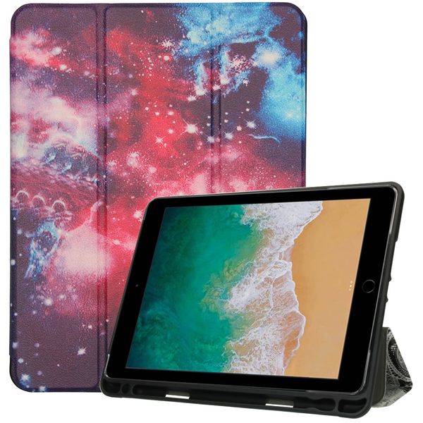 imoshion Design Trifold Bookcase iPad 6 (2018) 9.7 inch / iPad 5 (2017) 9.7 inch / Air 2 (2014) /Air 1 (2013) - Space Design