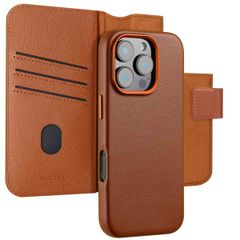 Accezz 2-in-1 Leather Bookcase with MagSafe Apple iPhone 16 Pro Max - Sienna Brown