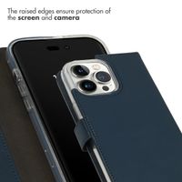 Selencia Genuine Leather Book Case Apple iPhone 14 Pro Max - Blue