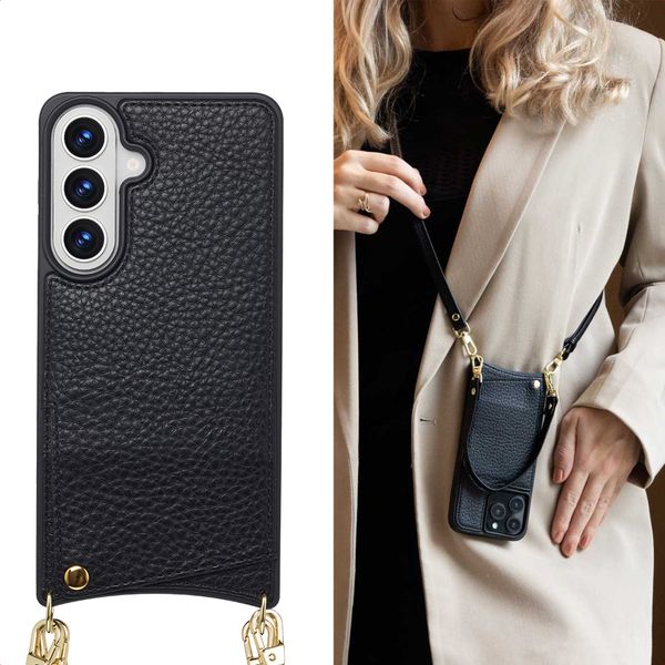 Selencia Nova Phone Case with Cord and Card Holder Samsung Galaxy S26 Plus - Black