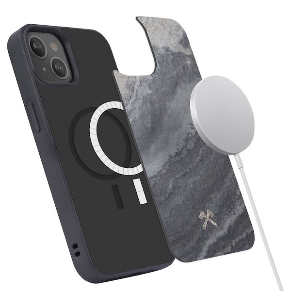 Woodcessories Bumper Case MagSafe iPhone 14 - Real Slate Stone