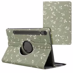 imoshion 360° Draaibare Design Bookcase Samsung Galaxy Tab S10 FE / S9 FE - Green Flowers