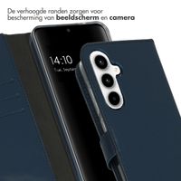 Selencia Echt Leren Bookcase Samsung Galaxy A55 - Donkerblauw