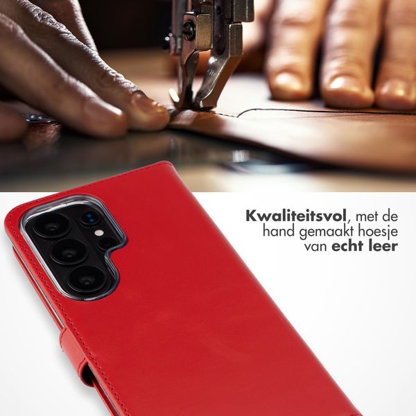 Selencia Echt Leren Bookcase Samsung Galaxy S26 Ultra - Rood