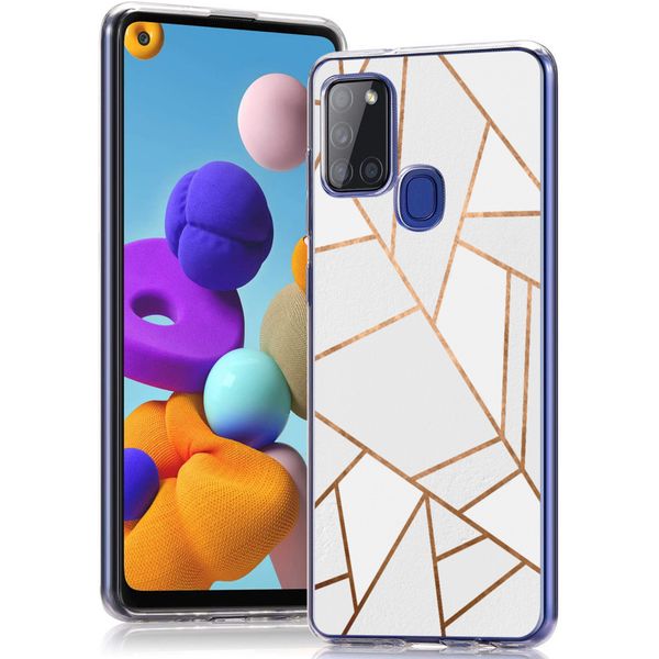 imoshion Design hoesje Samsung Galaxy A21s - Grafisch Koper / Wit