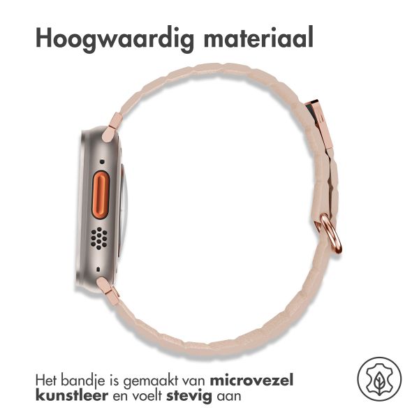 imoshion Magnetisch lederen bandje Apple Watch Series 1 - 11 / SE / Ultra (44/45/46/49 mm) - Beige