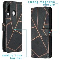 imoshion Design Softcase Bookcase Huawei P30 Lite - Black Graphic