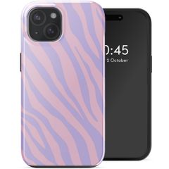 Selencia Vivid Backcover met MagSafe iPhone 15 - Zebra Light Pink Lilac